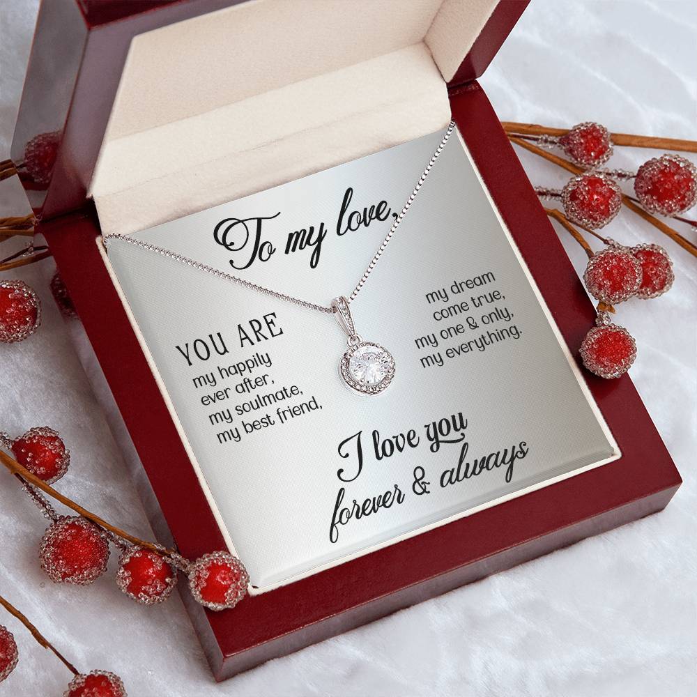 To my Love - Eternal Pendant Necklace with lux wooden box