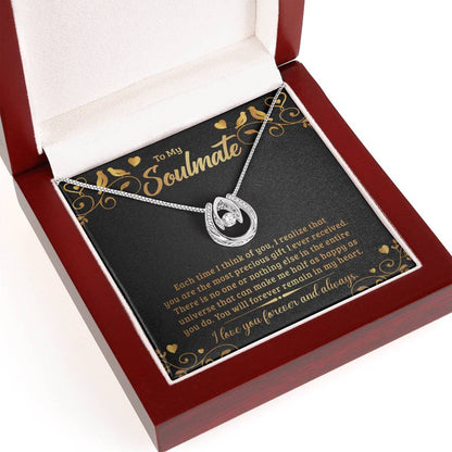 To My Soulmate Pendant Necklace with lux box with led light