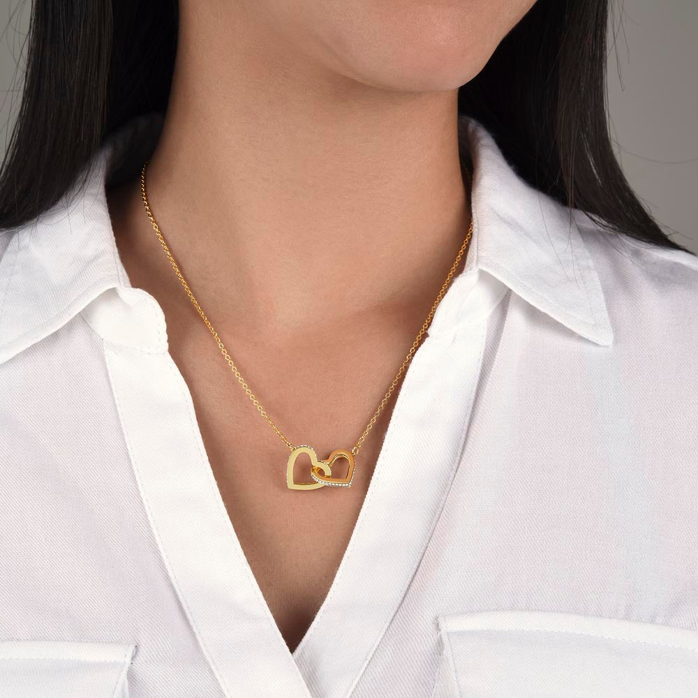 Interlocking Hearts Pendant Necklace gold