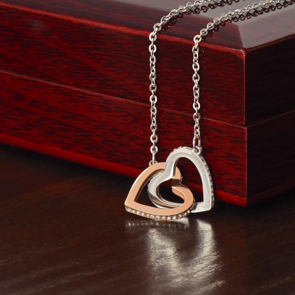 Interlocking Hearts Pendant Necklace mixed metal