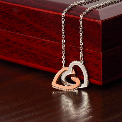 Interlocking Hearts Pendant Necklace mixed metal