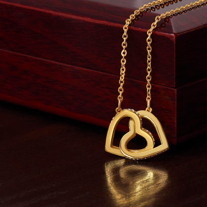 Interlocking Hearts Pendant Necklace gold