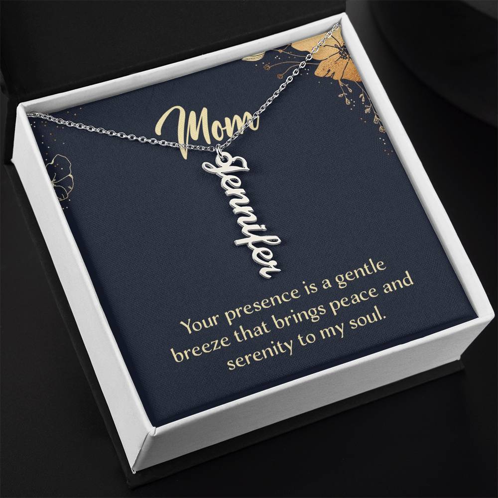 Vertical Custom Name Necklace for Mum