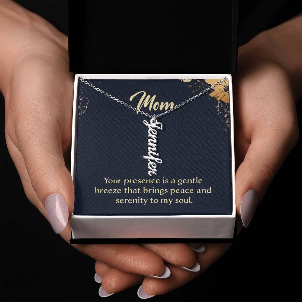 Vertical Custom Name Necklace for Mum