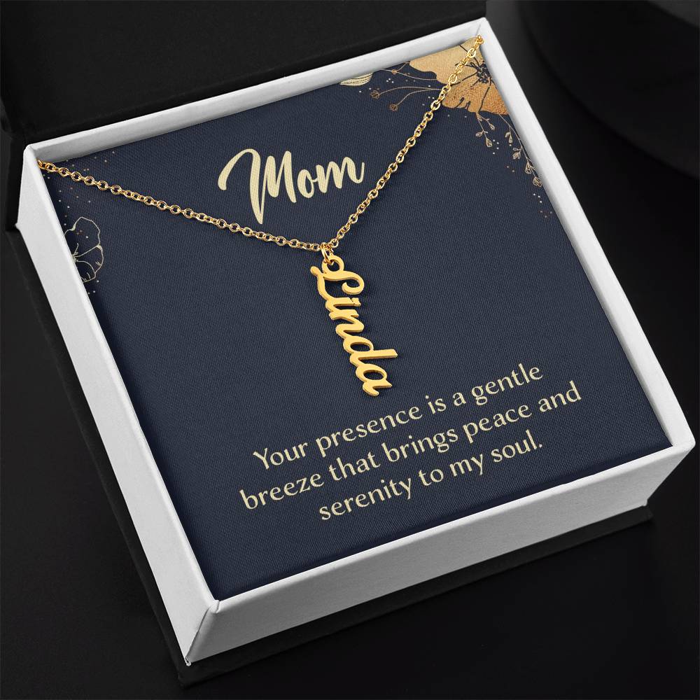 Vertical Custom Name Necklace for Mum