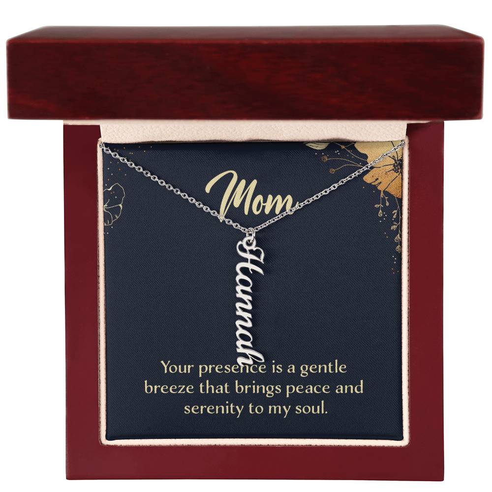 Vertical Custom Name Necklace for Mum