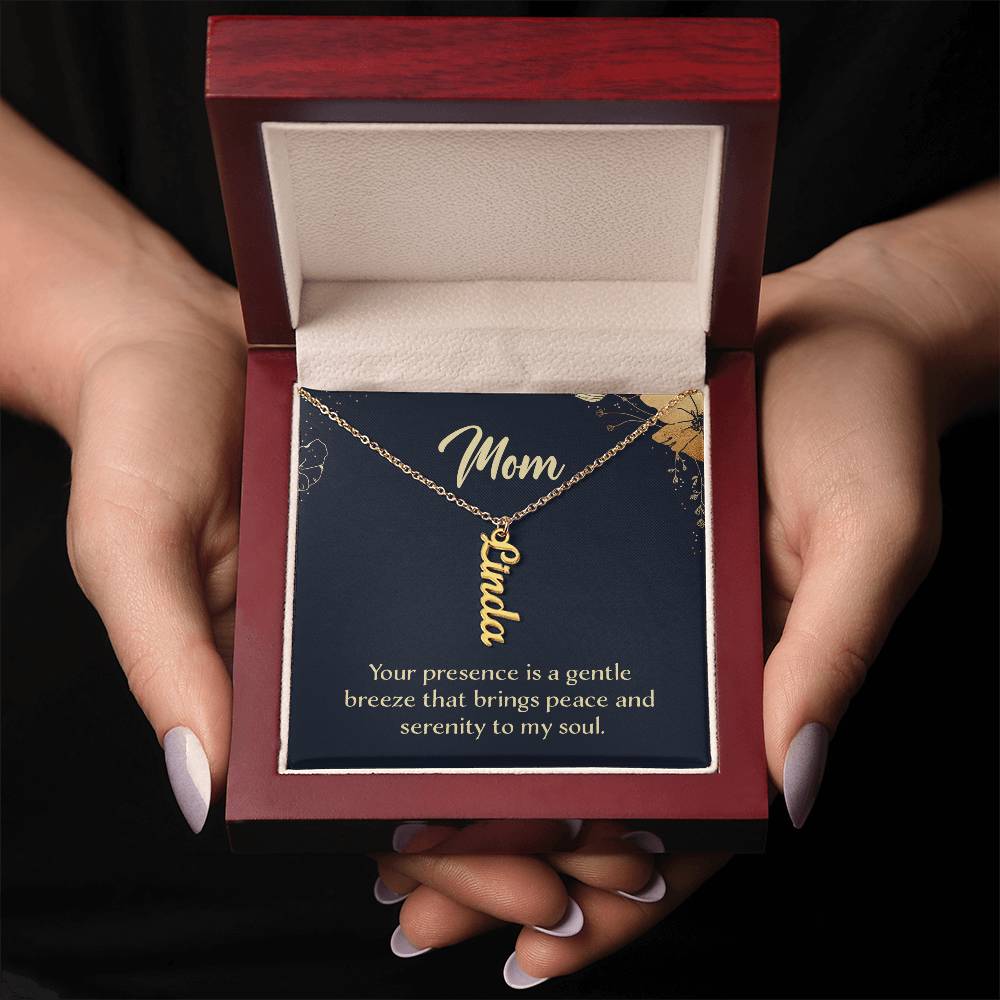 Vertical Custom Name Necklace for Mum