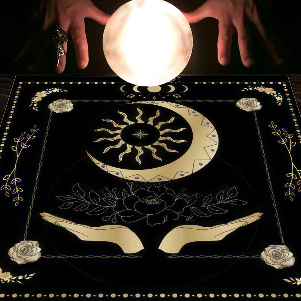 Tarot Tablecloth Cloth Cushion Tarot Moon Sun Lucky Tree Flannel Tablecloth Pure Ember