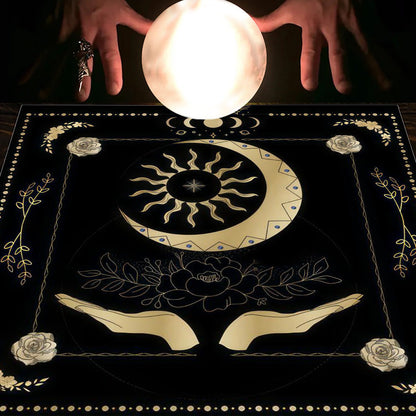 Tarot Tablecloth Cloth Cushion Tarot Moon Sun Lucky Tree Flannel Tablecloth Pure Ember