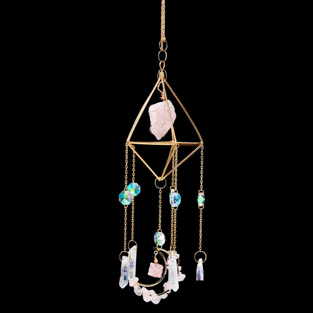 Natural Stone Amethyst Crystal Windchimes Pure Ember