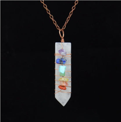 Moon Hexagonal Column Pendant Pure Ember