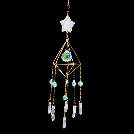 Natural Stone Amethyst Crystal Windchimes Pure Ember