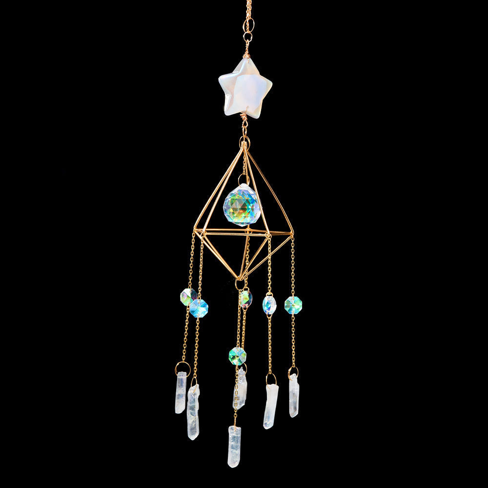 Natural Stone Amethyst Crystal Windchimes Pure Ember