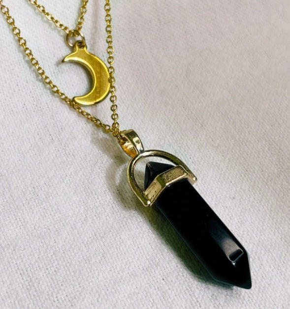Moon Hexagonal Column Pendant Pure Ember