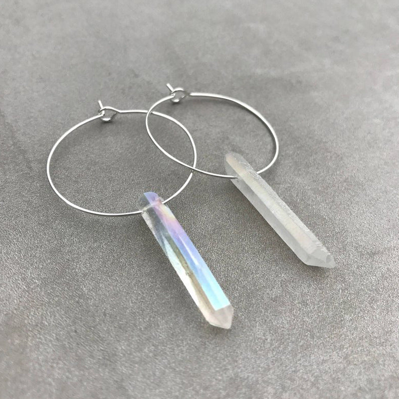 Natural White Crystal Pendant Earrings Pure Ember