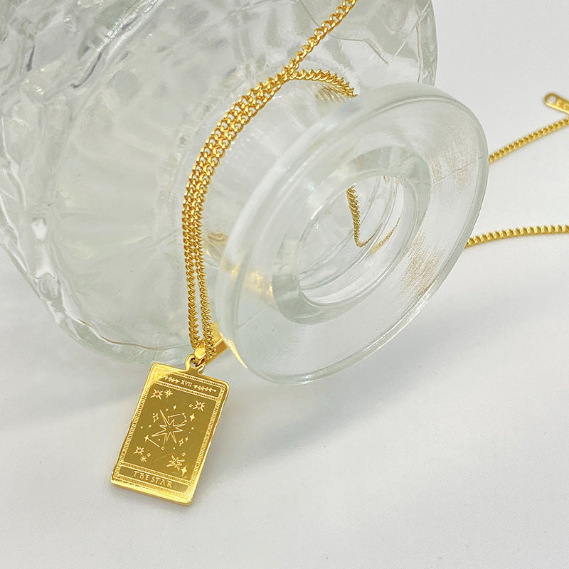Tarot Pendant Necklace Stainless Steel Pure Ember the star