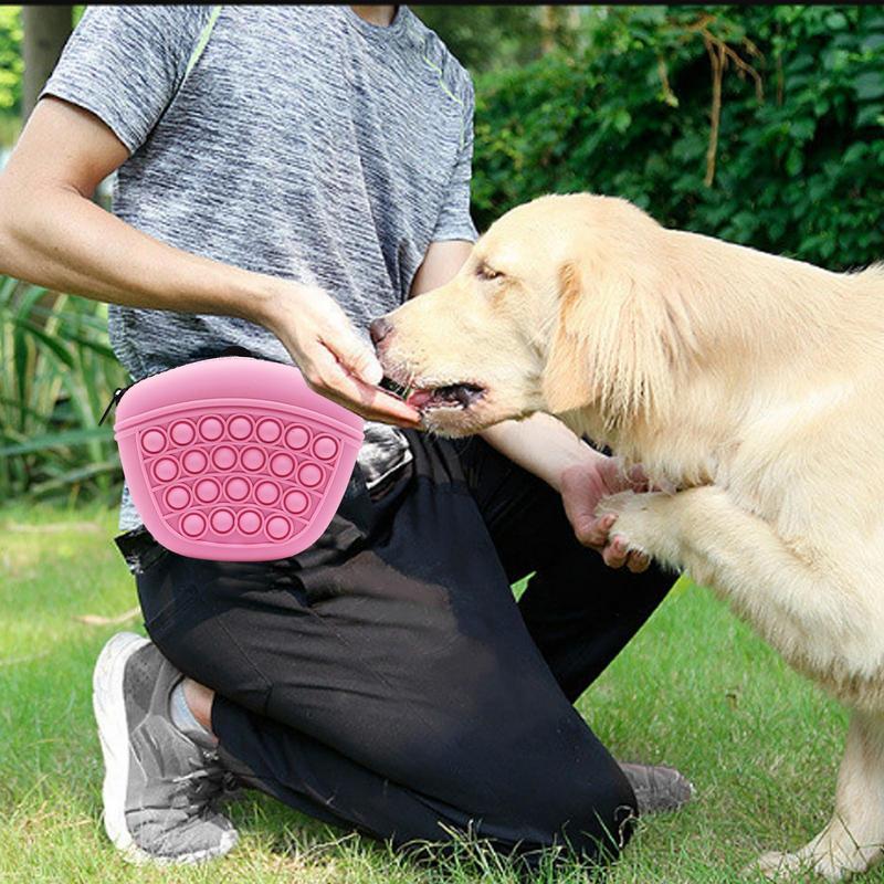 Bag Silicone Feed Dogs Treat Pouch Pet Training Bag Bundle Pocket Waist Pack Pet Portable Dog Training Waist Bag Treat Snack Bait Dogs Soft Washable Outdoor Feed Storage Pouch Food Reward Silica Bags Pure Ember