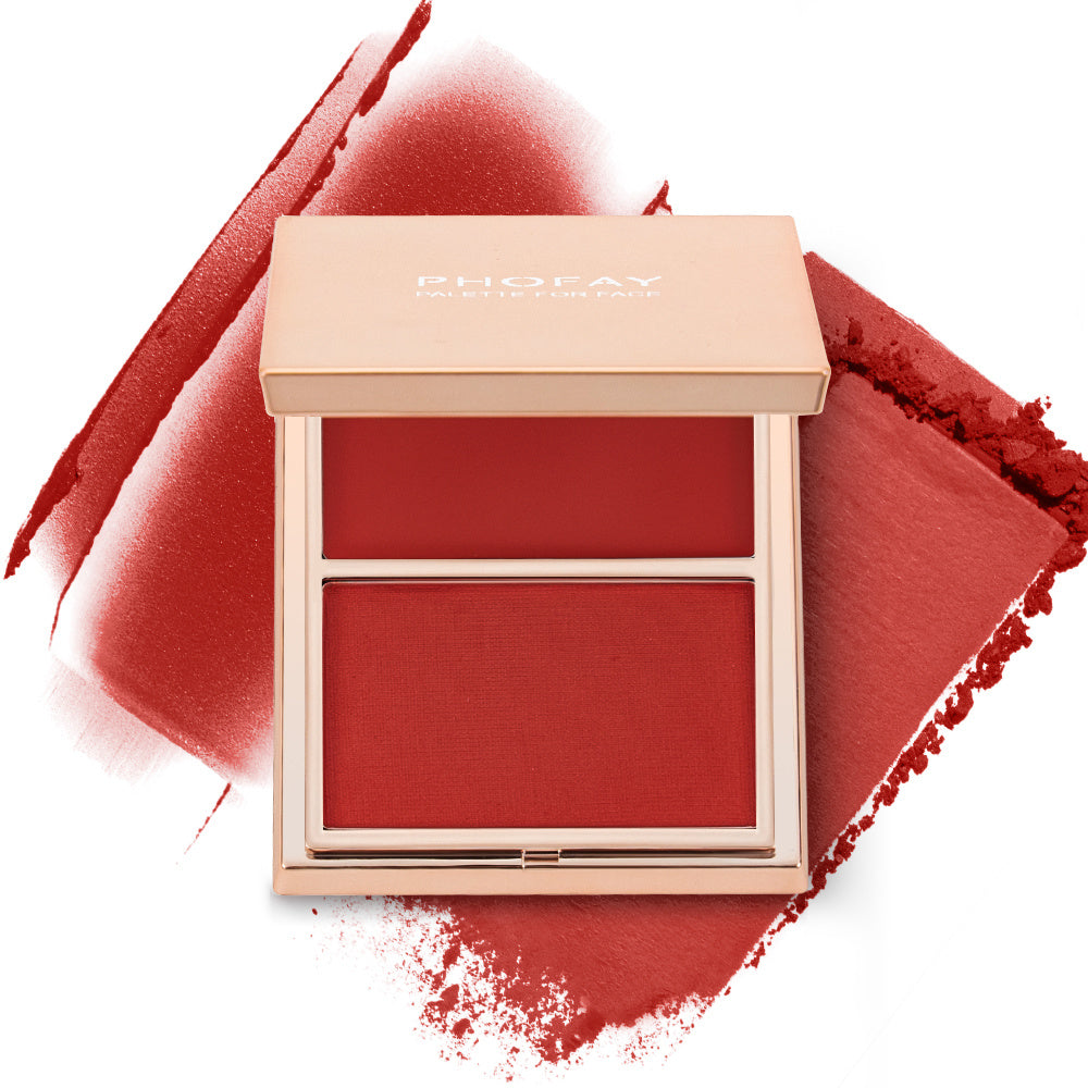 PHOFAY Double-Take Cream & Powder Blush Duo Pure Ember