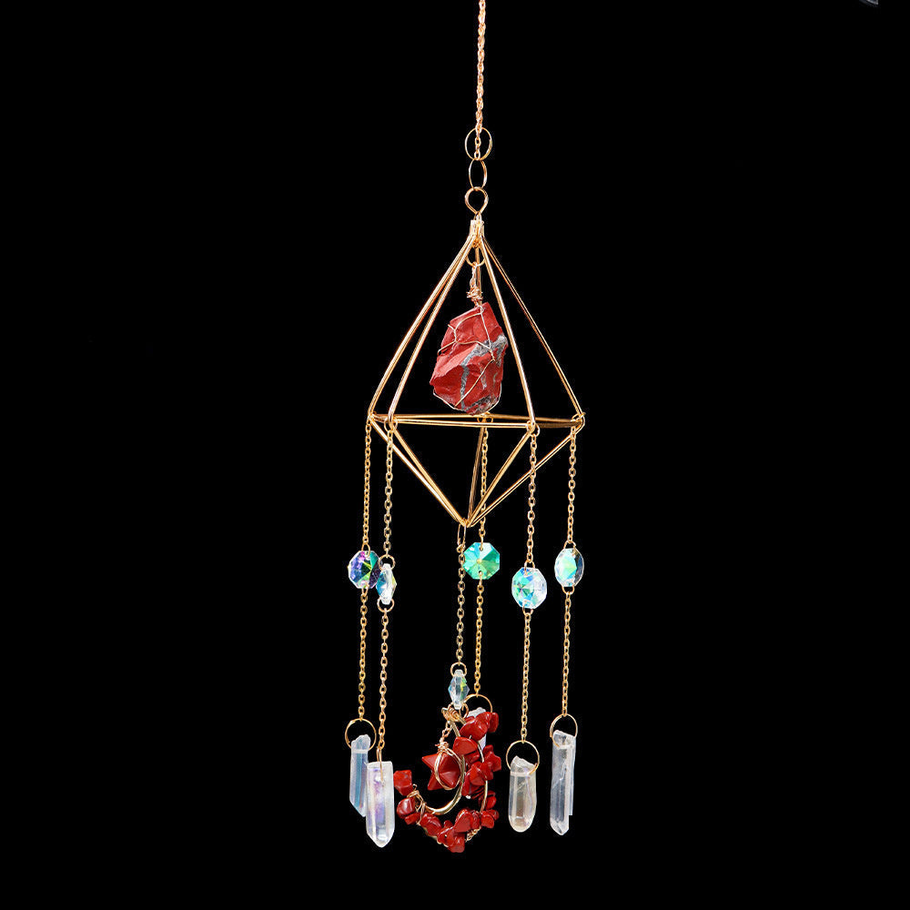 Natural Stone Amethyst Crystal Windchimes Pure Ember