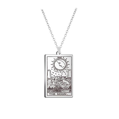 Alloy Electroplated Tarot Necklace Pure Ember the moon