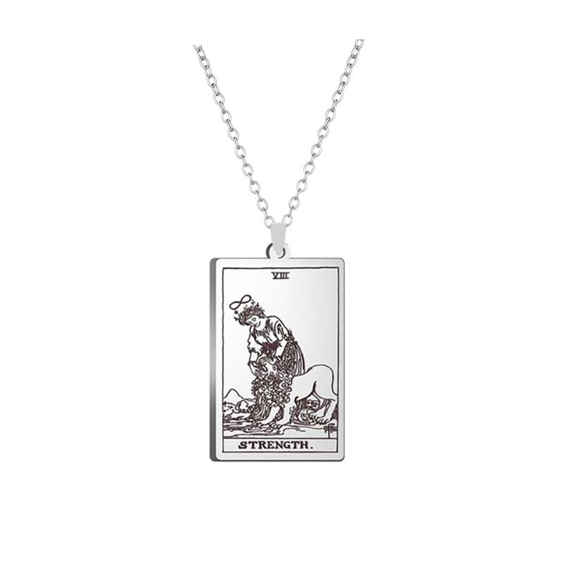 Alloy Electroplated Tarot Necklace Pure Ember strength