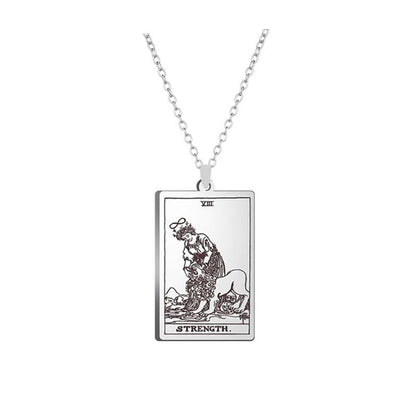 Alloy Electroplated Tarot Necklace Pure Ember strength