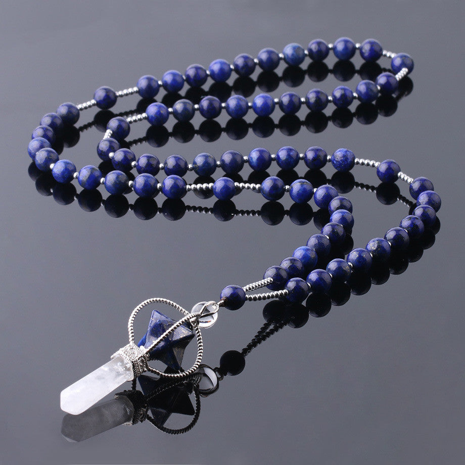 Natural White Crystal Column Natural Stone Necklace Pure Ember