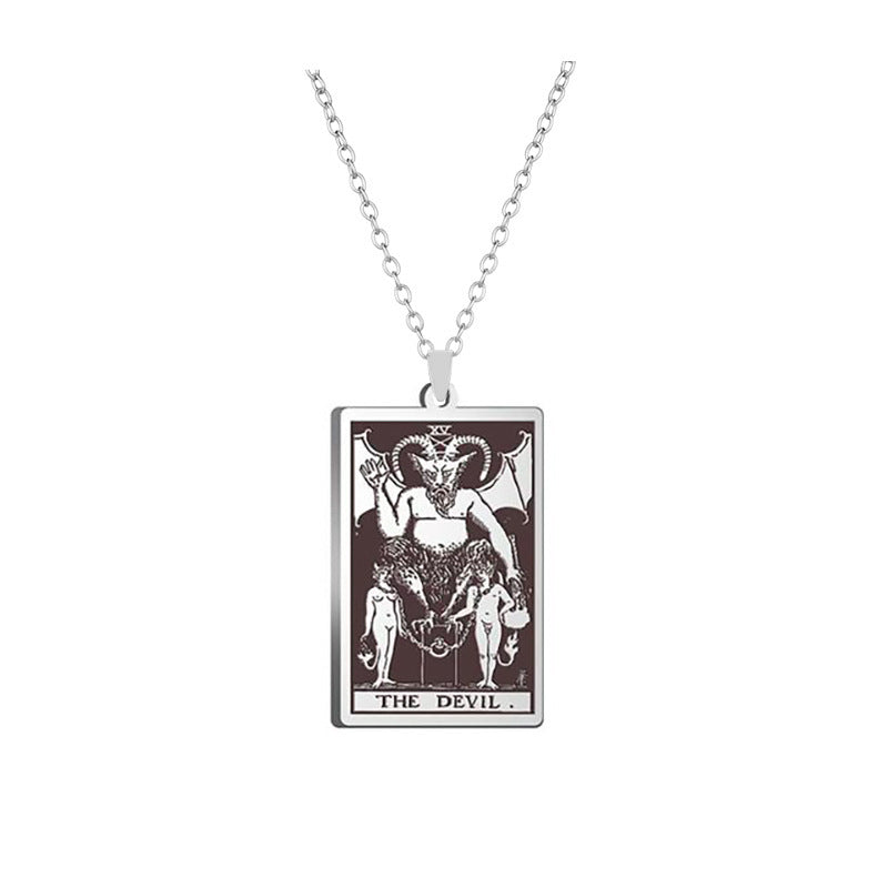 Alloy Electroplated Tarot Necklace Pure Ember the devil card