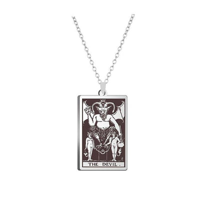 Alloy Electroplated Tarot Necklace Pure Ember the devil card