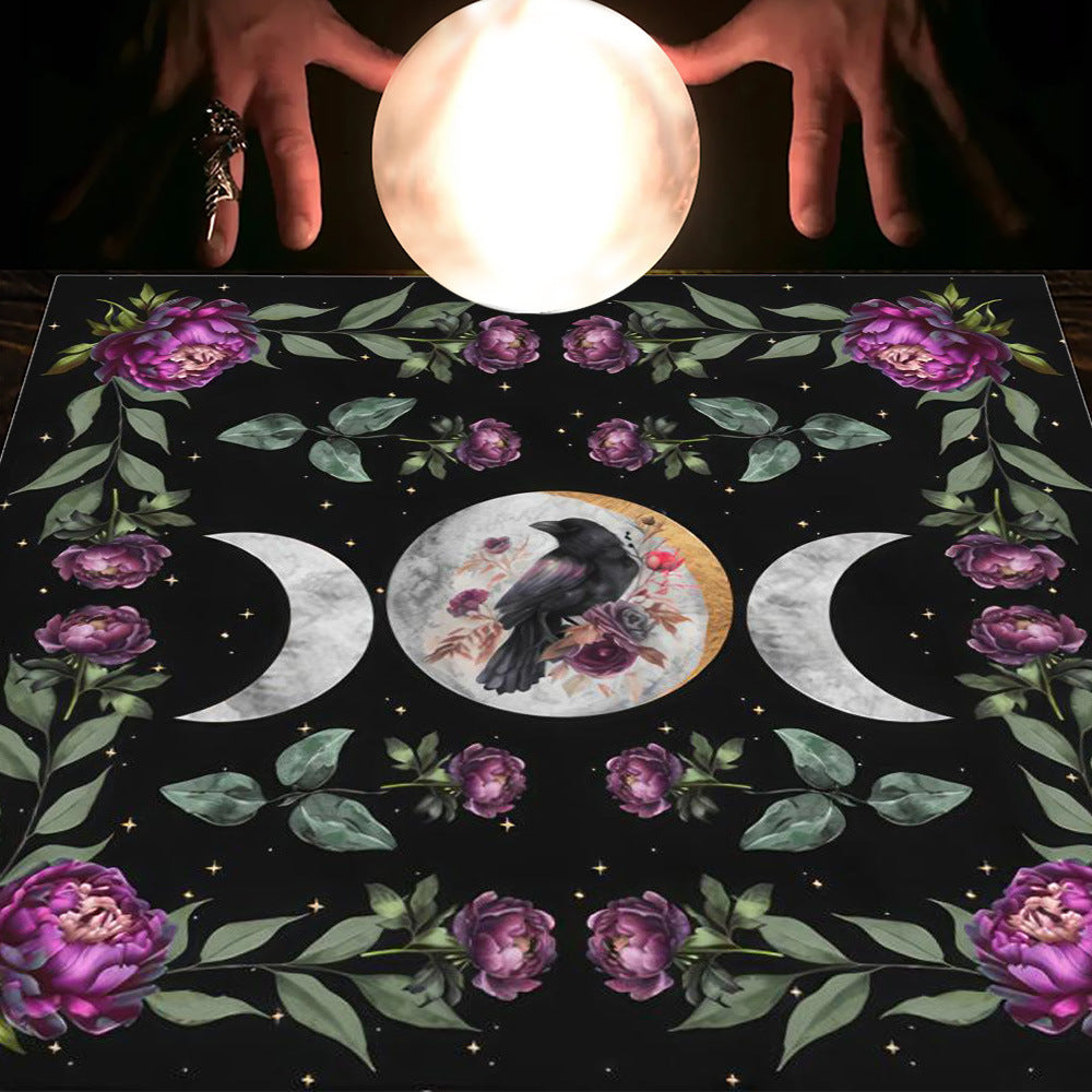 Tarot Tablecloth Cloth Cushion Tarot Moon Sun Lucky Tree Flannel Tablecloth Pure Ember
