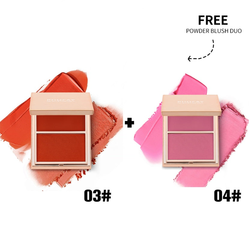 PHOFAY Double-Take Cream & Powder Blush Duo Pure Ember