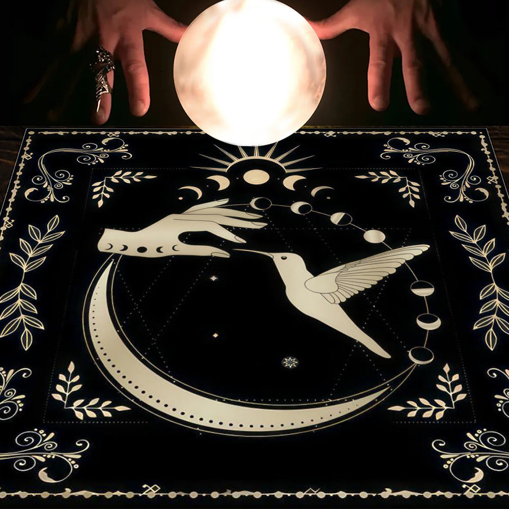 Tarot Tablecloth Cloth Cushion Tarot Moon Sun Lucky Tree Flannel Tablecloth Pure Ember