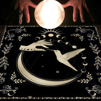 Tarot Tablecloth Cloth Cushion Tarot Moon Sun Lucky Tree Flannel Tablecloth Pure Ember