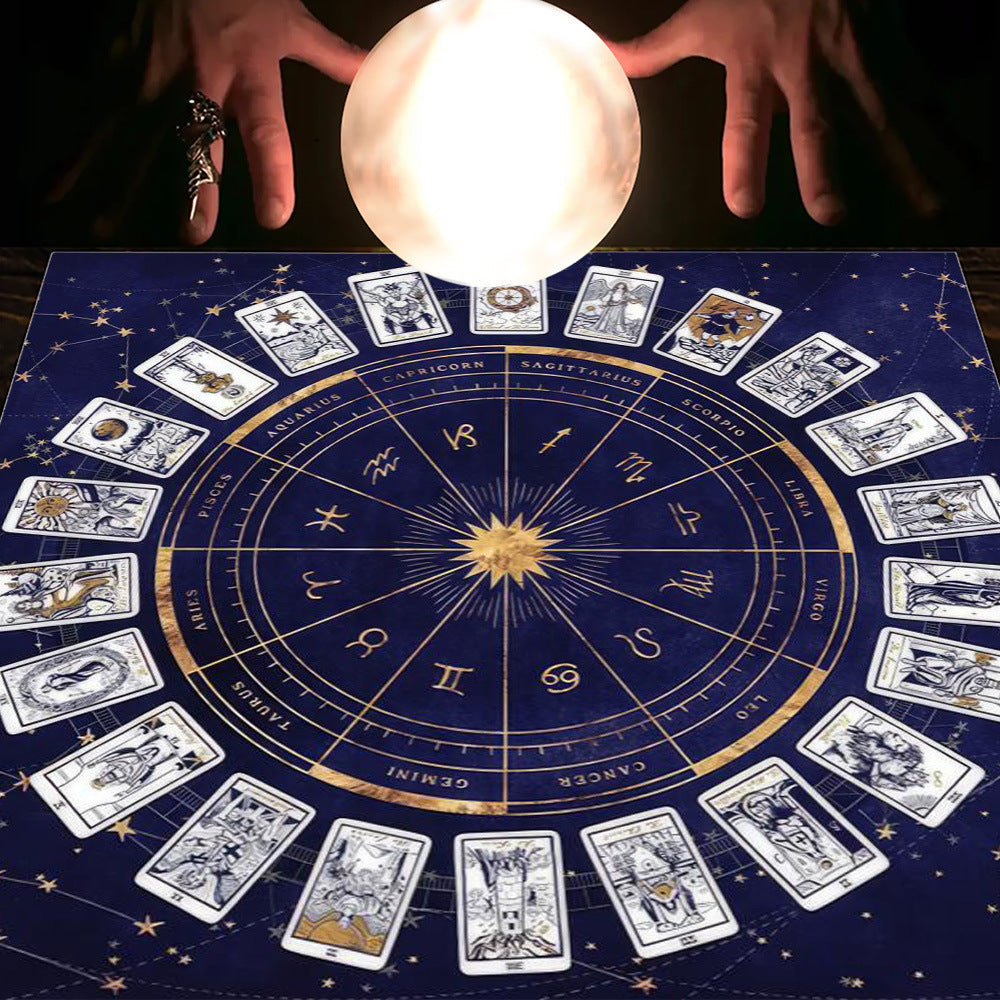 Tarot Tablecloth Cloth Cushion Tarot Moon Sun Lucky Tree Flannel Tablecloth Pure Ember
