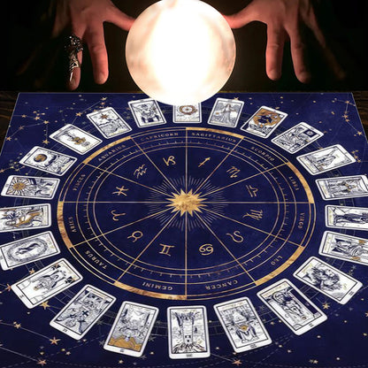 Tarot Tablecloth Cloth Cushion Tarot Moon Sun Lucky Tree Flannel Tablecloth Pure Ember