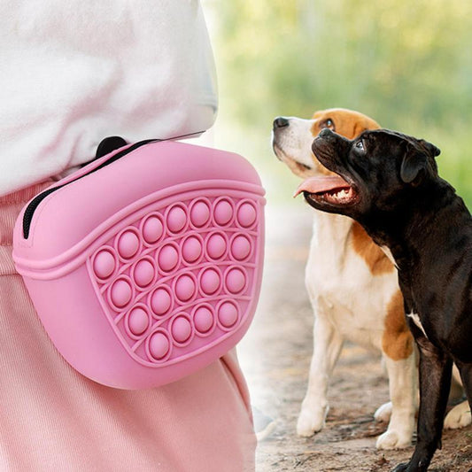 Bag Silicone Feed Dogs Treat Pouch Pet Training Bag Bundle Pocket Waist Pack Pet Portable Dog Training Waist Bag Treat Snack Bait Dogs Soft Washable Outdoor Feed Storage Pouch Food Reward Silica Bags Pure Ember