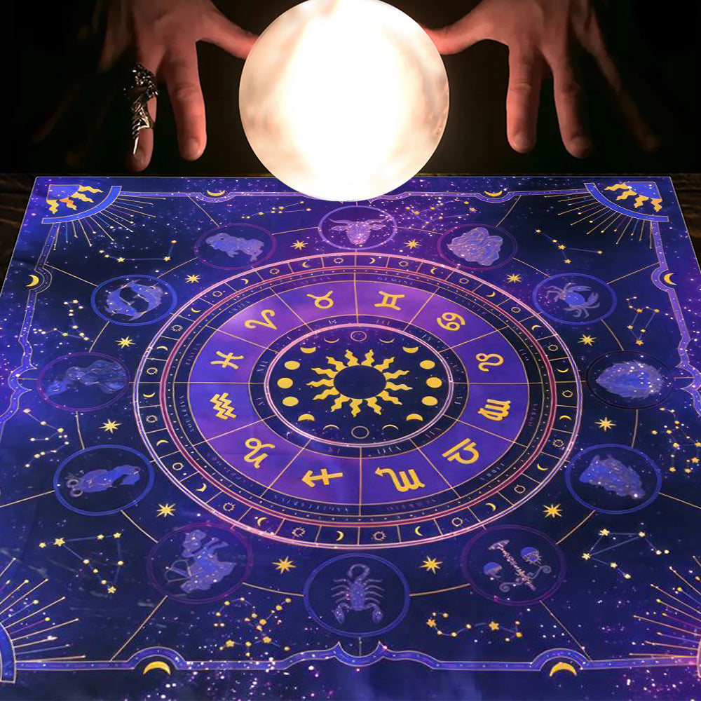 Tarot Tablecloth Cloth Cushion Tarot Moon Sun Lucky Tree Flannel Tablecloth Pure Ember