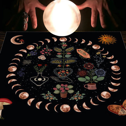 Tarot Tablecloth Cloth Cushion Tarot Moon Sun Lucky Tree Flannel Tablecloth Pure Ember