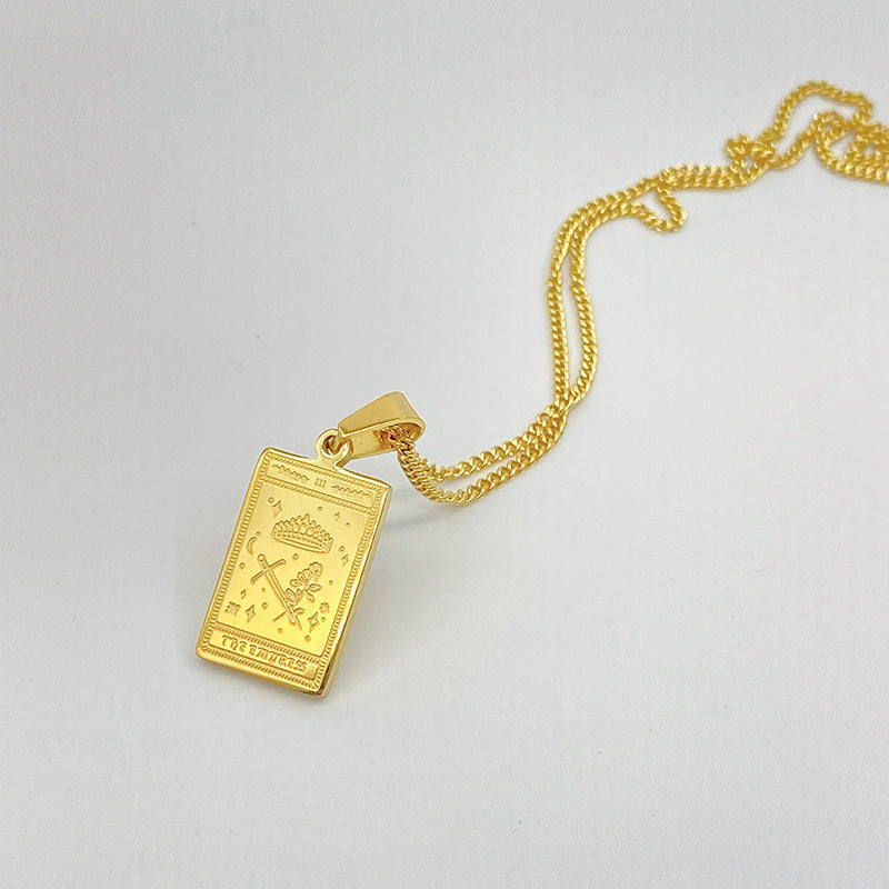 Tarot Pendant Necklace Stainless Steel Pure Ember