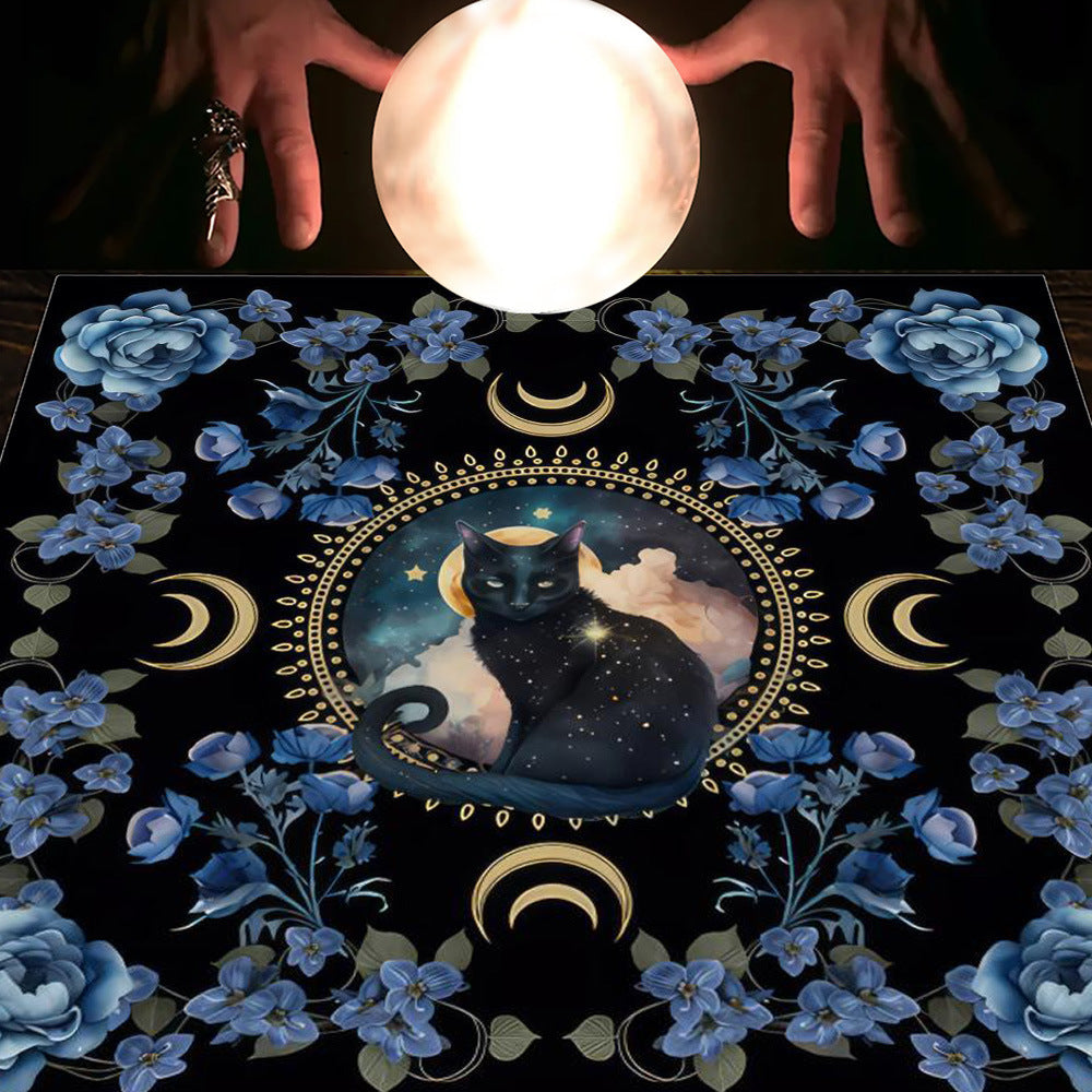 Tarot Tablecloth Cloth Cushion Tarot Moon Sun Lucky Tree Flannel Tablecloth Pure Ember