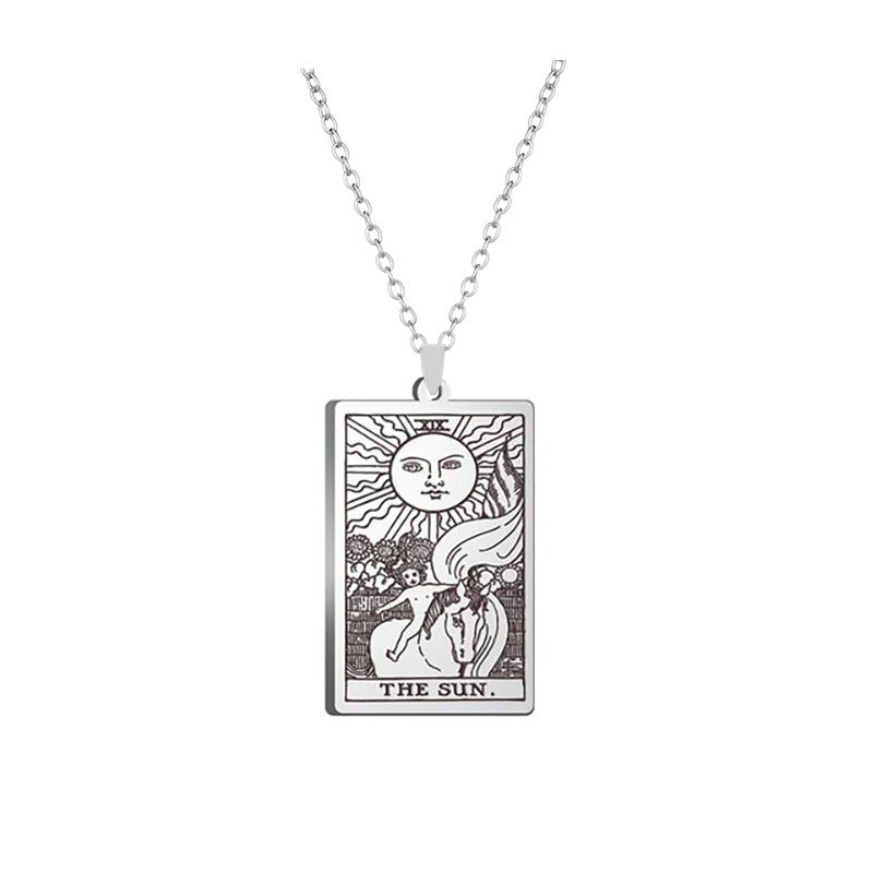 Alloy Electroplated Tarot Necklace Pure Ember the sun card