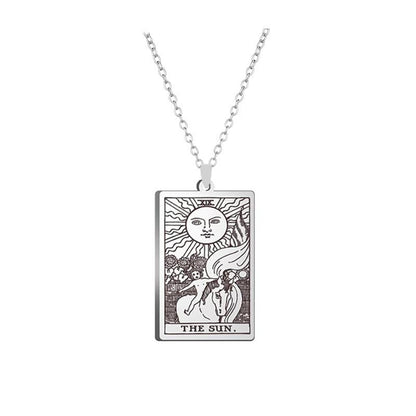 Alloy Electroplated Tarot Necklace Pure Ember the sun card