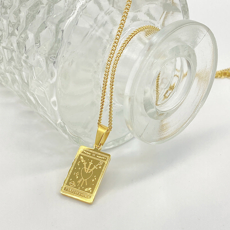 Tarot Pendant Necklace Stainless Steel Pure Ember
