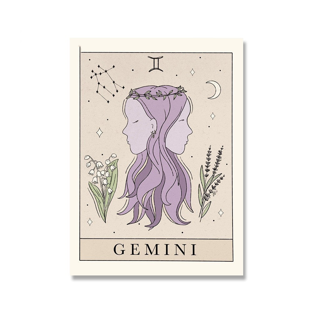 Zodiac Canvas Painting Poster Constellation Pure Ember