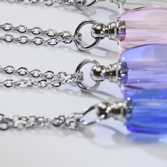 video of Glass Urn Necklace Pendant for Ashes Teardrop Pendant
