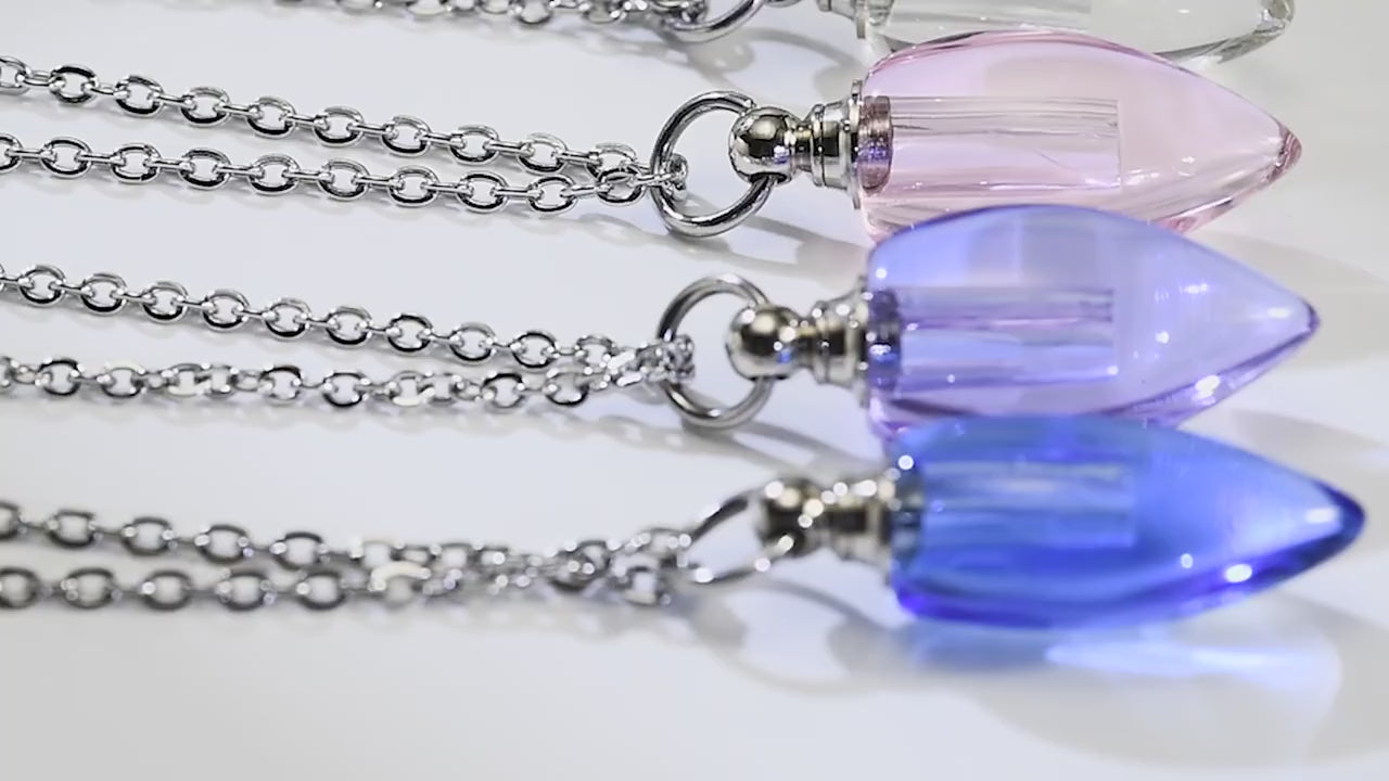 video of Glass Urn Necklace Pendant for Ashes Teardrop Pendant