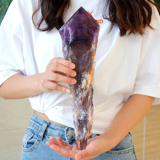 Natural Amethyst Quartz Cluster Crystal Rod Point