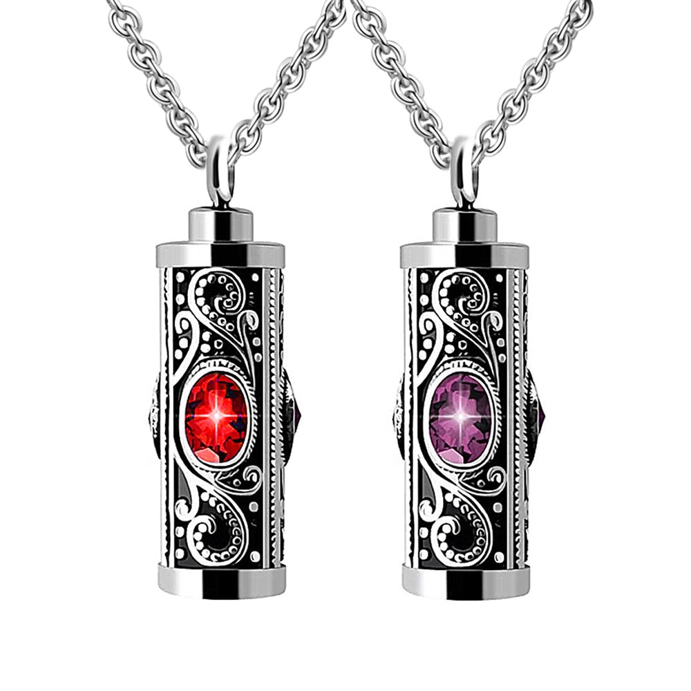 Crystal Cremation Urn Pendant Necklace