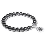 Natural Stone crystal Bracelet with charm black