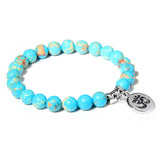 Natural Stone crystal Bracelet with yoga charm 